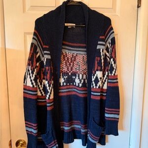 Pink Rose Multicolor Patterned Cardigan